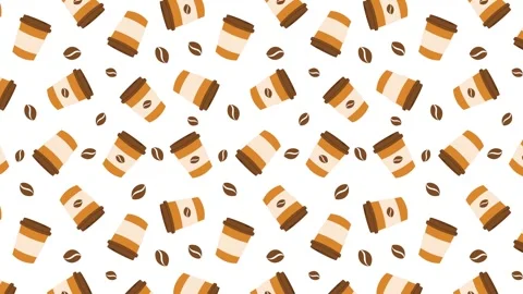 Flat Coffee Take Away Pattern 스톡 동영상 248536345