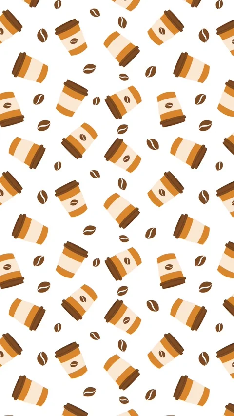 Flat Coffee Take Away Pattern Stock Footage 273907586
