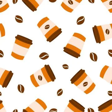 Flat Coffee Take Away Set Stock Illustration