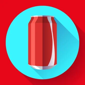 Flat cola can soda can vector illustration Cola can vector icon Stock-Illustration