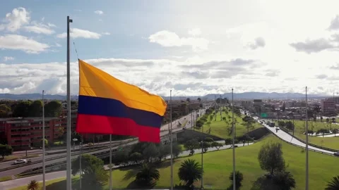 Flat colombia flag close up h Video stock 248561815