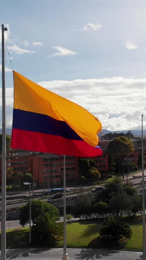 Flat colombia flag entering Video stock 248561777