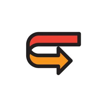 Flat color arrow icon 스톡 일러스트