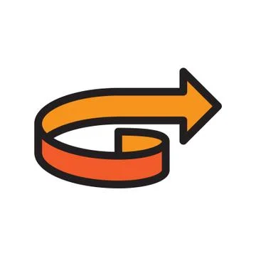 Flat color arrow icon Stock Illustration