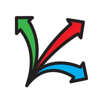 Flat color arrow icon Stock Illustration