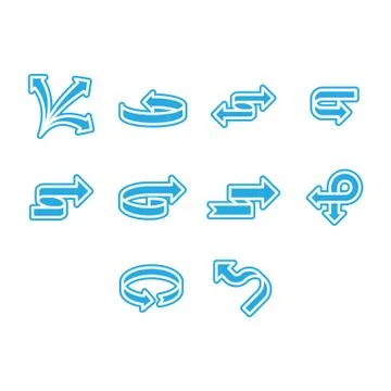 Flat color arrows icon set Stock-Illustration