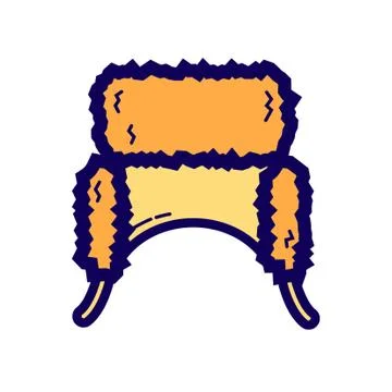 Flat color beanie icon Stock Illustration