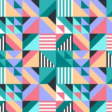Flat color-blocked pattern Stock Illustration