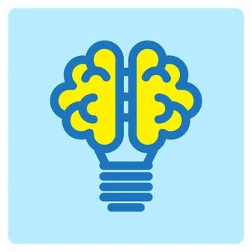 Flat color brain icon Illustrazione stock