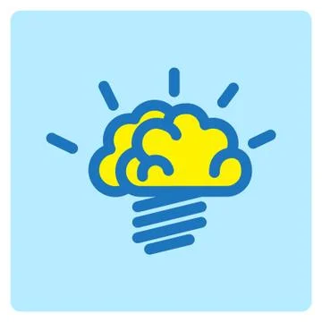 Flat color brain icon Stock-Illustration