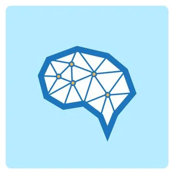 Flat color brain icon Stock Illustration