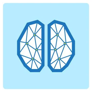 Flat color brain icon Stock Illustration