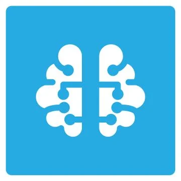Flat color brain icon Stock Illustration