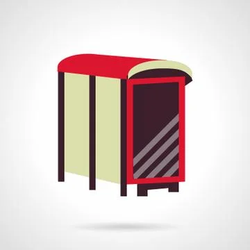 Flat color bus stop billboard vector icon Illustrazione stock