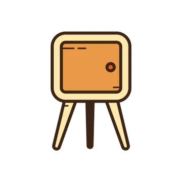 Flat color cabinet icon Illustrazione stock