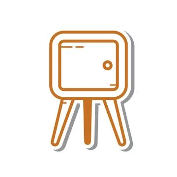 Flat color cabinet icon Illustrazione stock