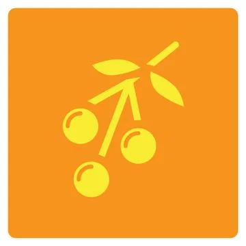 Flat color cherry icon Stock Illustration