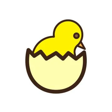 Flat color chicks icon Stock Illustration