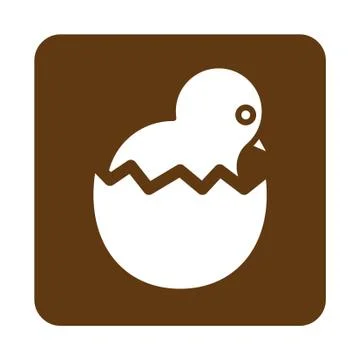 Flat color chicks icon Stock Illustration