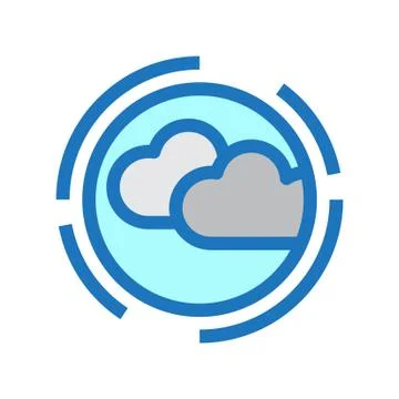 Flat color cloudy  icon 스톡 일러스트