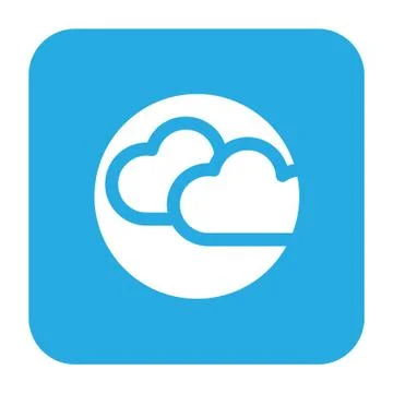 Flat color cloudy  icon Stock Illustration