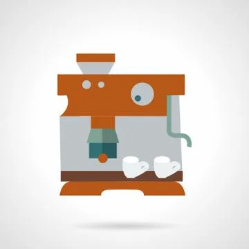 Flat color coffee maker vector icon Stockillustratie