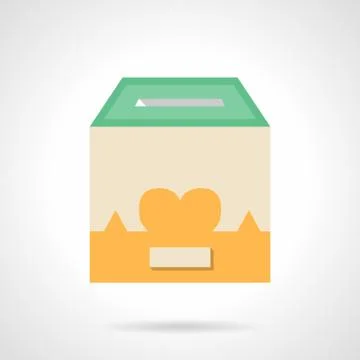 Flat color container for donations vector icon Stock Illustration