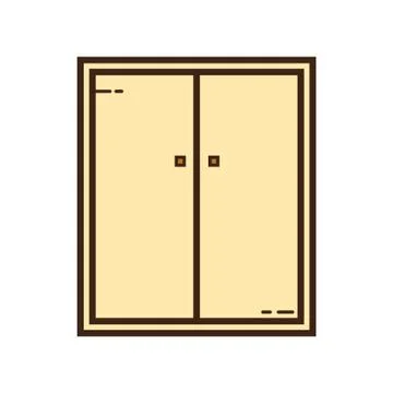 Flat color cupboard icon Stock Illustration