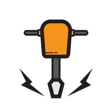 Flat color demolition tools icon Illustrazione stock