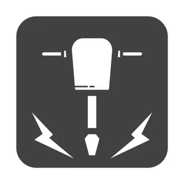 Flat color demolition tools icon Stock Illustration