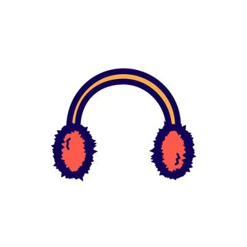 Flat color earmuff icon Stock Illustration