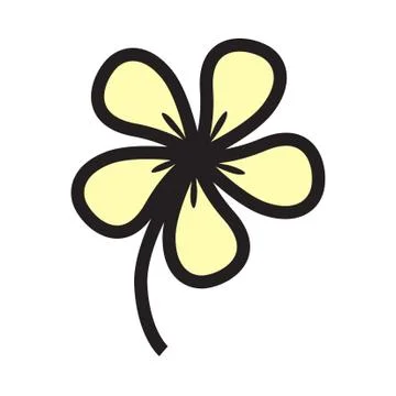 Flat color flower icon Stock Illustration