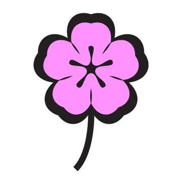 Flat color flower icon Illustrazione stock