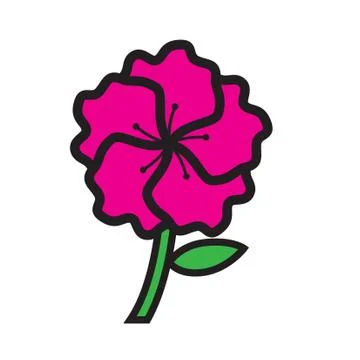 Flat color flower icon Stock Illustration