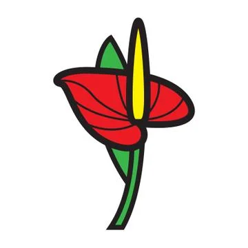 Flat color flower icon Illustrazione stock