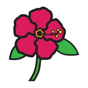 Flat color flower icon Stock Illustration