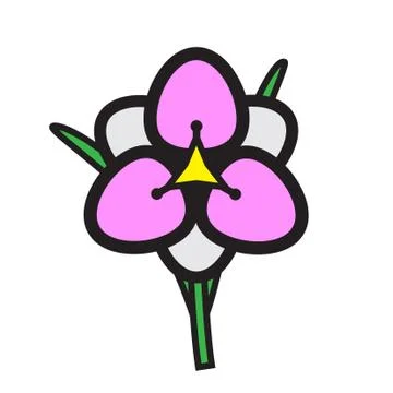 Flat color flower icon Stock Illustration
