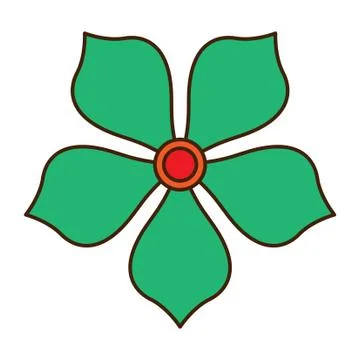 Flat color flower icon 스톡 일러스트