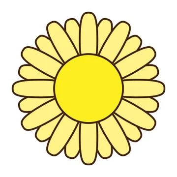 Flat color flower icon Stock Illustration