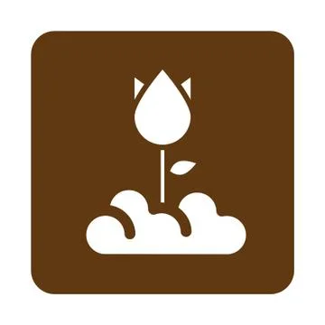 Flat color flower icon Stock Illustration