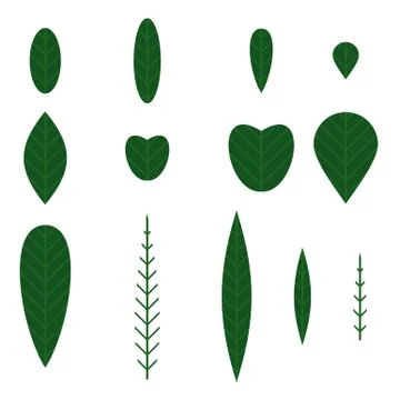 Flat color flower set Illustrazione stock