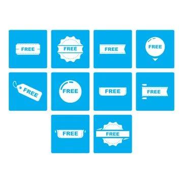 Flat color free icon set Stock Illustration