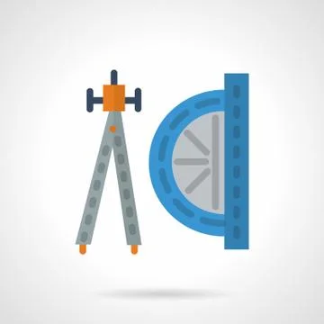 Flat color geometry tools vector icon Stockillustratie