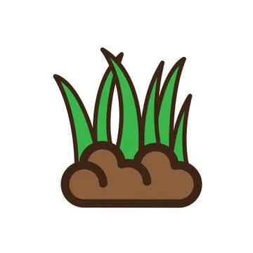 Flat color grass icon Illustrazione stock
