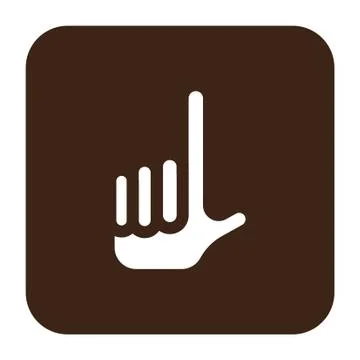 Flat color hand icon Stock Illustration