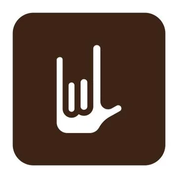 Flat color hand icon Stock Illustration