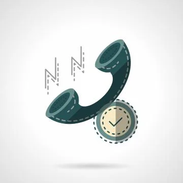 Flat color handset vector icon Stock Illustration