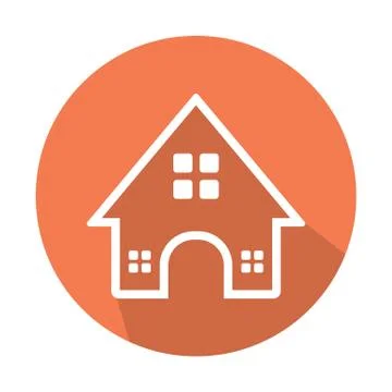 Flat color home icon vector illustration on white background Stock Illustration