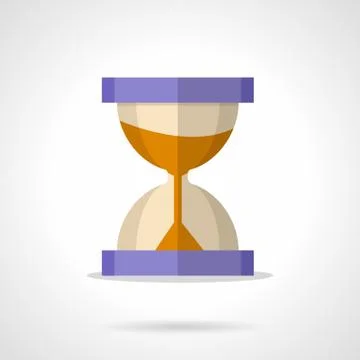 Flat color hourglass with sand vector icon Stock Illustration