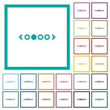 Flat color icons with quadrant frames Stock Illustration